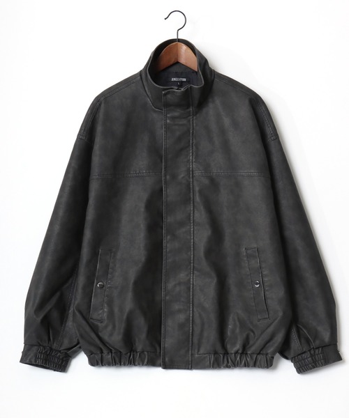 Lazar（ラザル）の「Vintage Design Synthetic Leather Blouson/オーバーサイズ ヴィンテージデザイン 合皮ブルゾン/フェイクレザージャケット/レディース メンズ（ブルゾン・メンズ・ブラック系その他/ブラウン系その他/ブラック・L/M/S）」の12枚目の写真