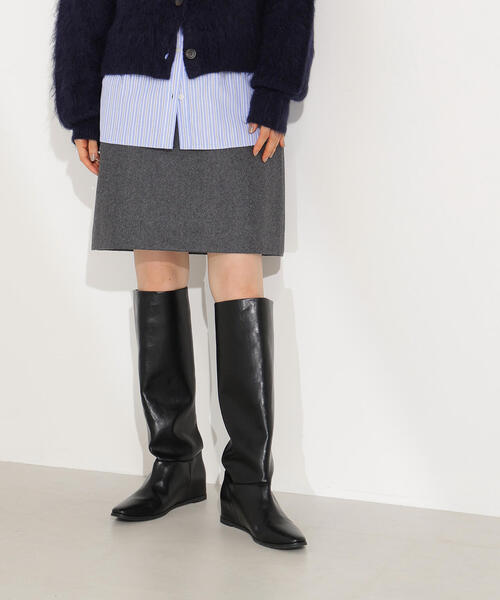 N.（N. Natural Beauty Basic）（エヌエヌナチュラルビューティーベーシック）の「フラノミニスカート（スカート・レディース・チャコールグレー/ブラック/ブラウン・MEDIUM）」の17枚目の写真