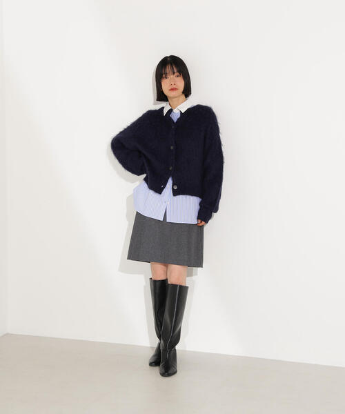 N.（N. Natural Beauty Basic）（エヌエヌナチュラルビューティーベーシック）の「フラノミニスカート（スカート・レディース・チャコールグレー/ブラック/ブラウン・MEDIUM）」の18枚目の写真