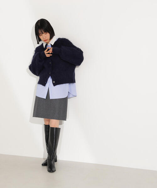 N.（N. Natural Beauty Basic）（エヌエヌナチュラルビューティーベーシック）の「フラノミニスカート（スカート・レディース・チャコールグレー/ブラック/ブラウン・MEDIUM）」の20枚目の写真