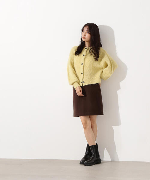 N.（N. Natural Beauty Basic）（エヌエヌナチュラルビューティーベーシック）の「フラノミニスカート（スカート・レディース・チャコールグレー/ブラック/ブラウン・MEDIUM）」の4枚目の写真