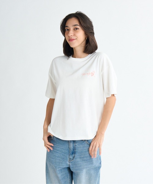 ROXY(ロキシー)の「COLORFUL EMBROIDERY /ロキシーワンポイント半袖Tシャツ(Tシャツ/カットソー・レディース・ホワイト・LARGE/X-LARGE)」の1枚目の写真