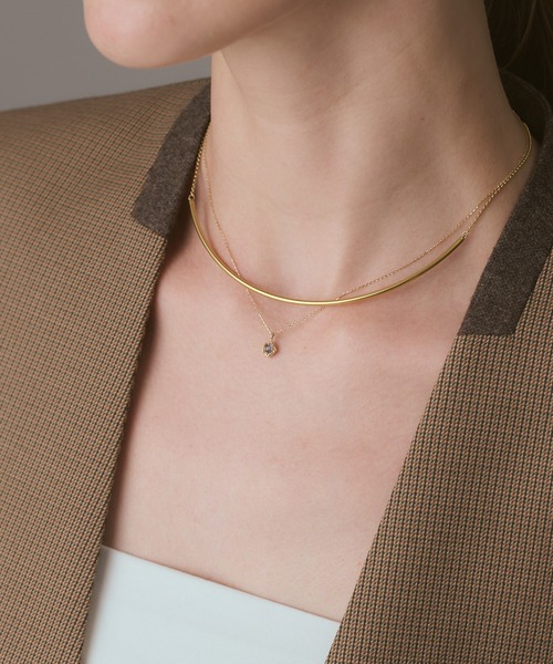 agete(アガット)の「《Limited Edition/WEB限定》K10アイオライト/ダイヤモンドネックレス(ネックレス・レディース・マルチ・フリー)」の2枚目の写真