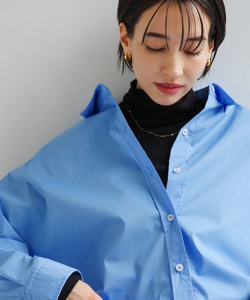 evernavy(エバーネイビー)の「ソフトフライス 長袖 Tシャツ《タートルネック 》(Tシャツ/カットソー・レディース・ブラック/杢グレー/チョコ/オフホワイト・S/M)」の3枚目の写真