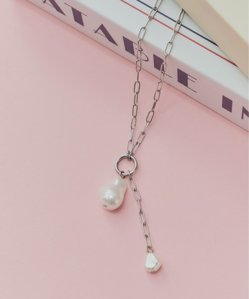 Su1.（スイ）の「【Su1.】【金属アレルギー対応】【ステンレス】ケーブルチェーンパールネックレス（ネックレス・レディース・シルバー/ゴールド・FREE）」の17枚目の写真