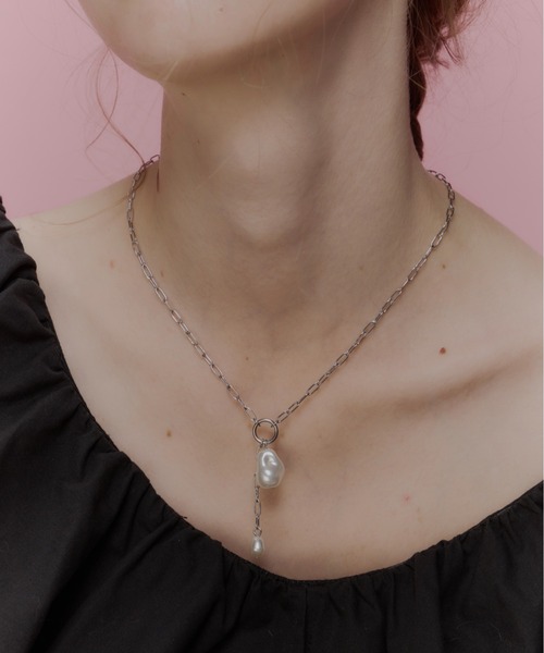 Su1.（スイ）の「【Su1.】【金属アレルギー対応】【ステンレス】ケーブルチェーンパールネックレス（ネックレス・レディース・シルバー/ゴールド・FREE）」の8枚目の写真