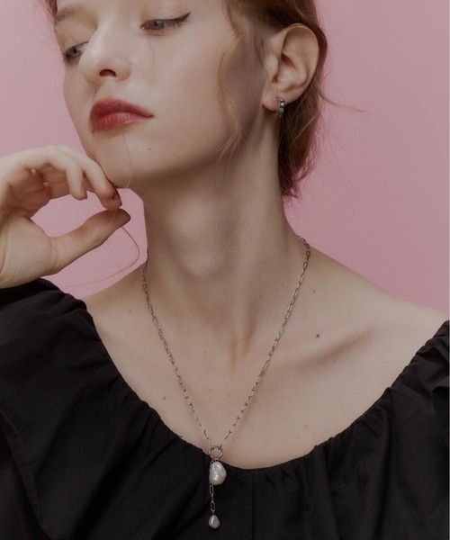 Su1.（スイ）の「【Su1.】【金属アレルギー対応】【ステンレス】ケーブルチェーンパールネックレス（ネックレス・レディース・シルバー/ゴールド・FREE）」の9枚目の写真