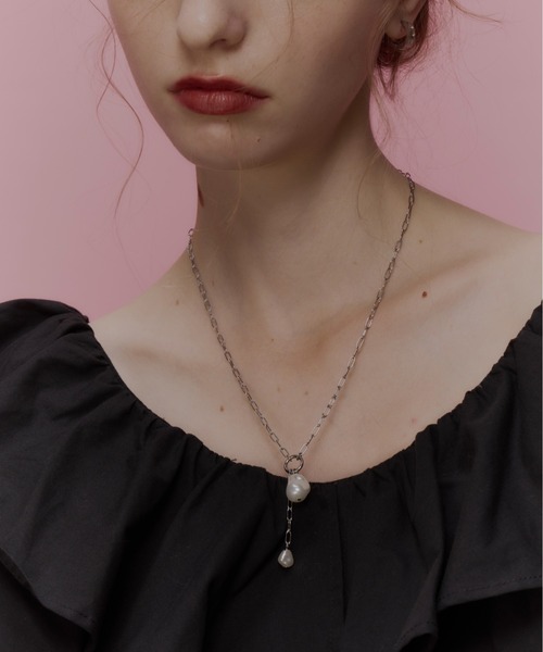Su1.（スイ）の「【Su1.】【金属アレルギー対応】【ステンレス】ケーブルチェーンパールネックレス（ネックレス・レディース・シルバー/ゴールド・FREE）」の10枚目の写真