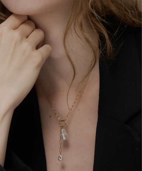 Su1.（スイ）の「【Su1.】【金属アレルギー対応】【ステンレス】ケーブルチェーンパールネックレス（ネックレス・レディース・シルバー/ゴールド・FREE）」の6枚目の写真