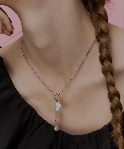 Su1.（スイ）の「【Su1.】【金属アレルギー対応】【ステンレス】ケーブルチェーンパールネックレス（ネックレス・レディース・シルバー/ゴールド・FREE）」の21枚目の写真