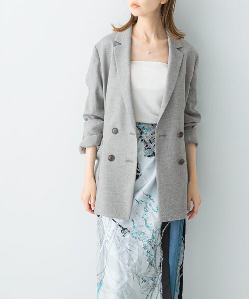 URBAN RESEARCH ROSSO WOMEN（アーバンリサーチ　ロッソ）の「ツイードテーラードダブルジャケット（その他アウター・レディース・ベージュ/ブラック・36/38）」の3枚目の写真