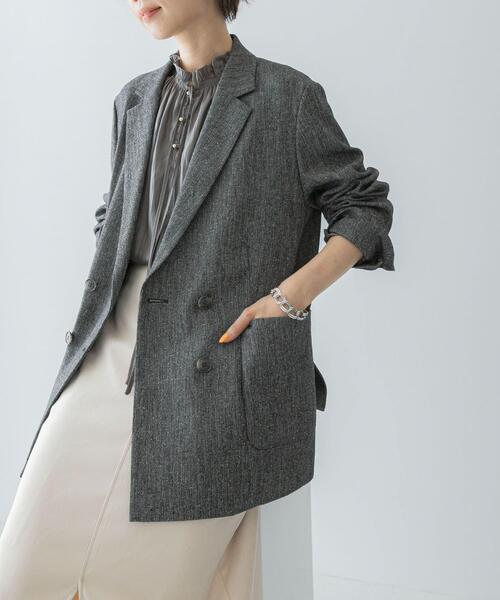 美品 アーバンリサーチロッソ ハリスツイードジャケット グレー S URBAN RESEARCH ROSSO MEN（アーバンリサーチロッソメン）の「『XL