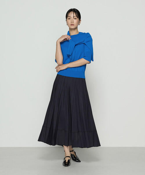 COMME CA（コムサ）の「ドライシャンブレー プリーツスカート（スカート・レディース・ネイビー/トップグレー・11号/9号）」の7枚目の写真