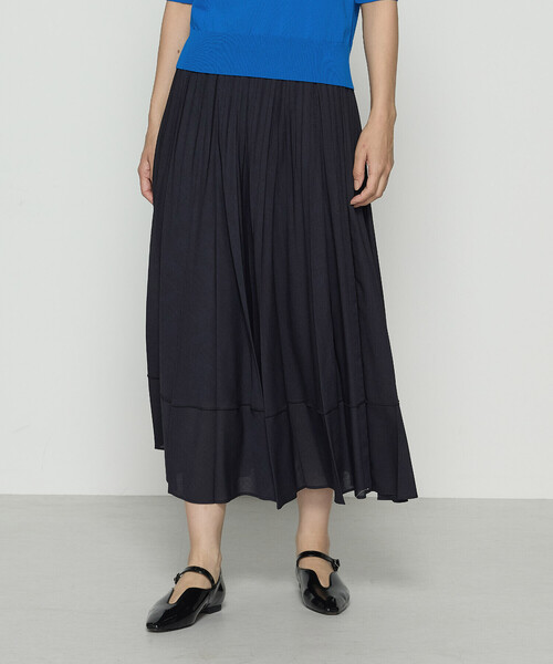 COMME CA（コムサ）の「ドライシャンブレー プリーツスカート（スカート・レディース・ネイビー/トップグレー・11号/9号）」の9枚目の写真