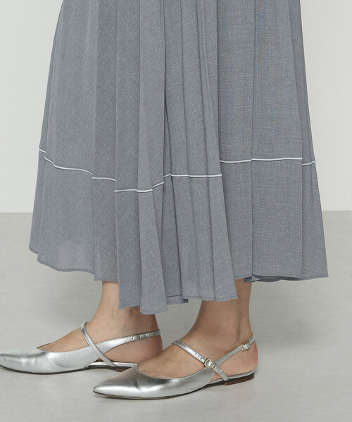 COMME CA（コムサ）の「ドライシャンブレー プリーツスカート（スカート・レディース・ネイビー/トップグレー・11号/9号）」の14枚目の写真