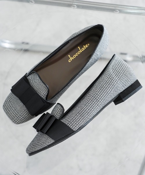 chocolates(チョコラテス)の「晴雨兼用 グログランリボン オペラパンプス【日本製】(パンプス・レディース・ブラック/チェック/ダークブラウン・24.5cm/25.0cm/22.0cm/22.5cm/23.0cm/23.5cm/24.0cm)」の3枚目の写真