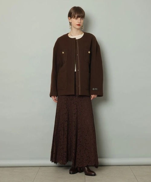 ノーカラーポケットコート（ダウンジャケット/コート）｜CADUNE