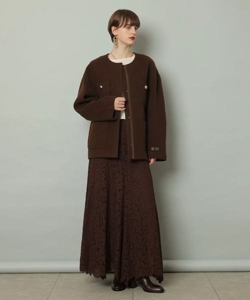 ノーカラーポケットコート（ダウンジャケット/コート）｜CADUNE