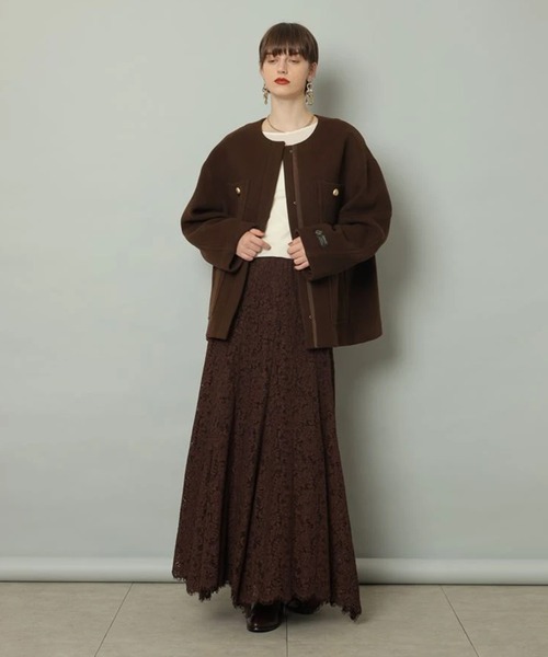 ノーカラーポケットコート（ダウンジャケット/コート）｜CADUNE