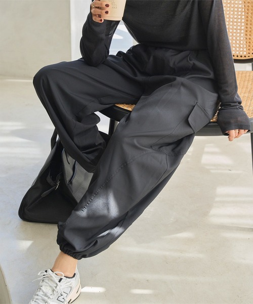 KOBE LETTUCE（コウベレタス）の「カーゴカーブパンツ（カーゴパンツ・レディース・アイボリー系/グレー/カーキ/ブラック・M/PM）」の6枚目の写真