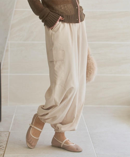 KOBE LETTUCE（コウベレタス）の「カーゴカーブパンツ（カーゴパンツ・レディース・アイボリー系/グレー/カーキ/ブラック・M/PM）」の7枚目の写真