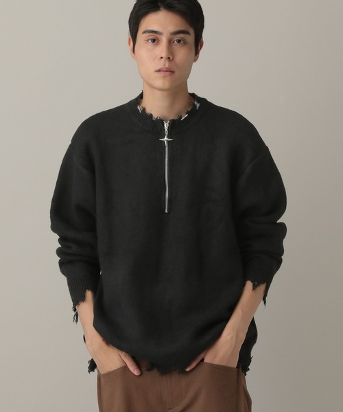 LAND MUSEUM／クロスダメージニット（ニット/セーター）｜LAND MUSEUM