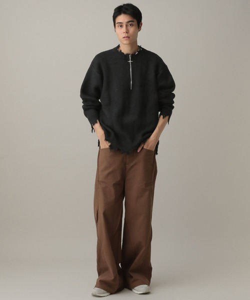 LAND MUSEUM(ランドミュージアム)の「LAND MUSEUM/クロスダメージニット(ニット/セーター・メンズ・ブラック/グレー・LARGE/MEDIUM)」の17枚目の写真