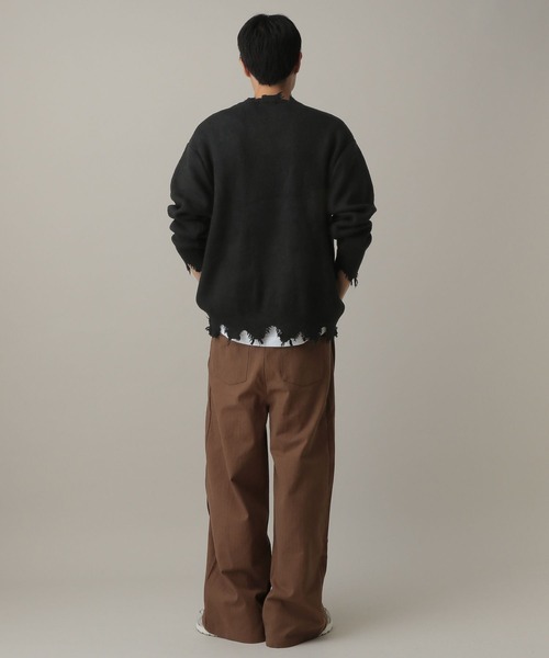 LAND MUSEUM(ランドミュージアム)の「LAND MUSEUM/クロスダメージニット(ニット/セーター・メンズ・ブラック/グレー・LARGE/MEDIUM)」の19枚目の写真