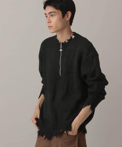 LAND MUSEUM(ランドミュージアム)の「LAND MUSEUM/クロスダメージニット(ニット/セーター・メンズ・ブラック/グレー・LARGE/MEDIUM)」の21枚目の写真