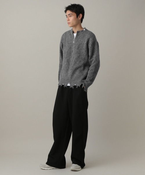 LAND MUSEUM(ランドミュージアム)の「LAND MUSEUM/クロスダメージニット(ニット/セーター・メンズ・ブラック/グレー・LARGE/MEDIUM)」の4枚目の写真