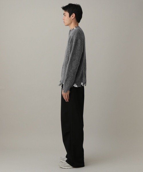 LAND MUSEUM(ランドミュージアム)の「LAND MUSEUM/クロスダメージニット(ニット/セーター・メンズ・ブラック/グレー・LARGE/MEDIUM)」の11枚目の写真