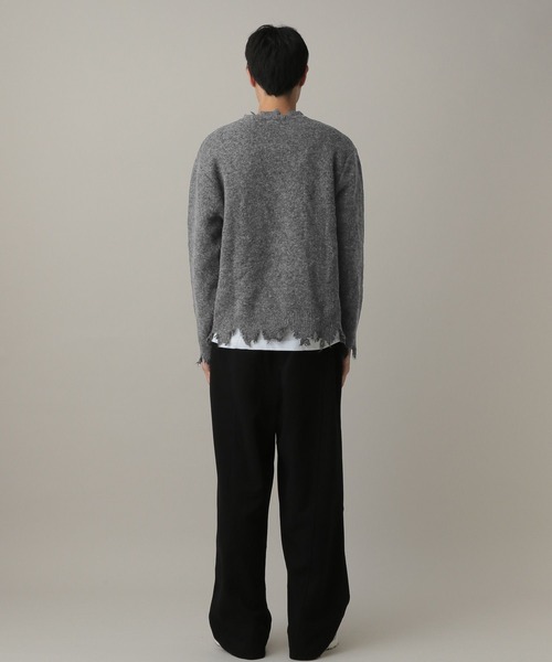 LAND MUSEUM(ランドミュージアム)の「LAND MUSEUM/クロスダメージニット(ニット/セーター・メンズ・ブラック/グレー・LARGE/MEDIUM)」の12枚目の写真