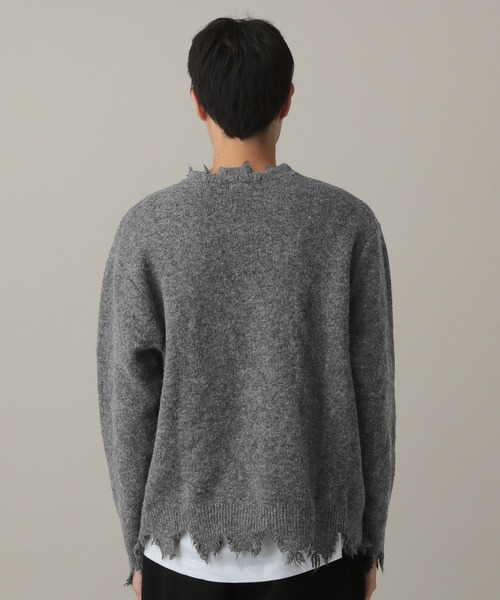 LAND MUSEUM(ランドミュージアム)の「LAND MUSEUM/クロスダメージニット(ニット/セーター・メンズ・ブラック/グレー・LARGE/MEDIUM)」の16枚目の写真