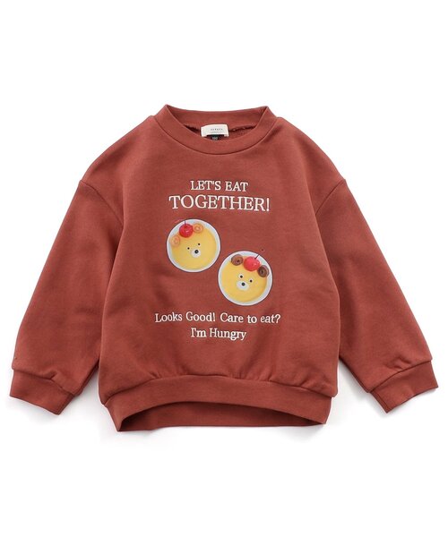 Seraph（セラフ）の「【ジュニア対応】おいしい転写トレーナー（スウェット・キッズ・ブラウン/グリーン/アイボリー・80/90/100/110/120/130/140）」の3枚目の写真