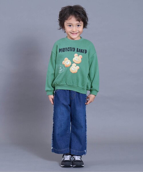 Seraph（セラフ）の「【ジュニア対応】おいしい転写トレーナー（スウェット・キッズ・ブラウン/グリーン/アイボリー・80/90/100/110/120/130/140）」の4枚目の写真