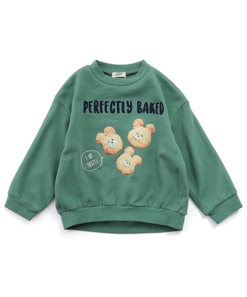 Seraph（セラフ）の「【ジュニア対応】おいしい転写トレーナー（スウェット・キッズ・ブラウン/グリーン/アイボリー・80/90/100/110/120/130/140）」の6枚目の写真