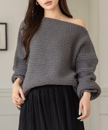 DAY CLOSET | 【袖＆裾周りロール加工】ふんわり愛されシルエ。長袖ボリュームチャンキーニットトップス レディース(ニット/セーター)