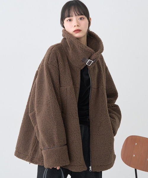 earth music&ecology(アースミュージックアンドエコロジー)の「【2025AW】ボアZIPブルゾン(ムートンコート・レディース・ブラウン/アイボリー/ブラック・FREE)」の3枚目の写真