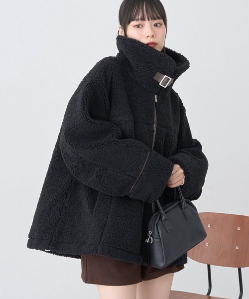 earth music&ecology(アースミュージックアンドエコロジー)の「【2025AW】ボアZIPブルゾン(ムートンコート・レディース・ブラウン/アイボリー/ブラック・FREE)」の2枚目の写真