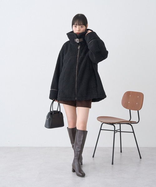 earth music&ecology(アースミュージックアンドエコロジー)の「【2025AW】ボアZIPブルゾン(ムートンコート・レディース・ブラウン/アイボリー/ブラック・FREE)」の6枚目の写真