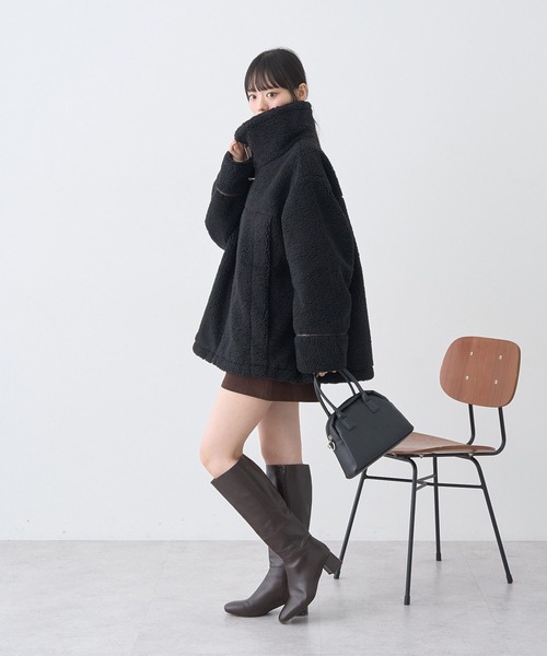 earth music&ecology(アースミュージックアンドエコロジー)の「【2025AW】ボアZIPブルゾン(ムートンコート・レディース・ブラウン/アイボリー/ブラック・FREE)」の7枚目の写真