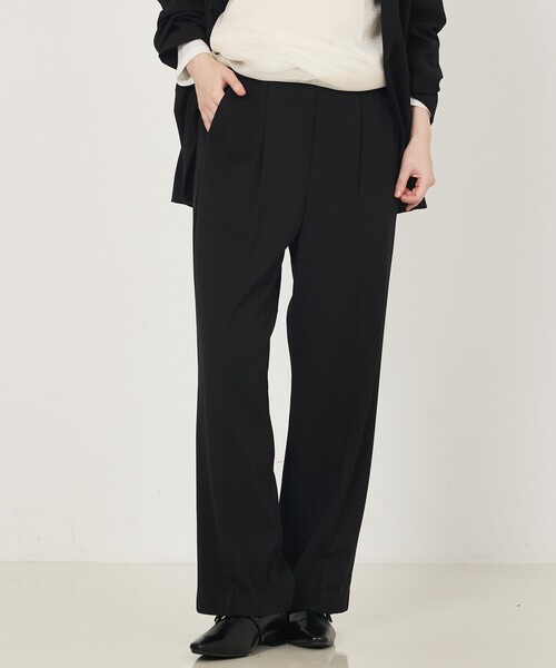 abahouse mavie（アバハウスマヴィ）の「【セットアップ対応】TRストレッチタックセミワイドパンツ（その他パンツ・レディース・ブラック/ベージュ・36/38/40）」の2枚目の写真