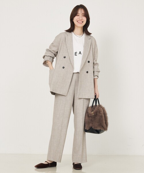 abahouse mavie（アバハウスマヴィ）の「【セットアップ対応】TRストレッチタックセミワイドパンツ（その他パンツ・レディース・ブラック/ベージュ・36/38/40）」の3枚目の写真