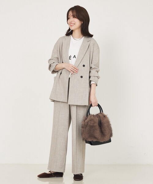 abahouse mavie（アバハウスマヴィ）の「【セットアップ対応】TRストレッチタックセミワイドパンツ（その他パンツ・レディース・ブラック/ベージュ・36/38/40）」の5枚目の写真