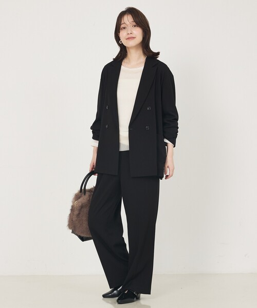 abahouse mavie（アバハウスマヴィ）の「【セットアップ対応】TRストレッチタックセミワイドパンツ（その他パンツ・レディース・ブラック/ベージュ・36/38/40）」の9枚目の写真