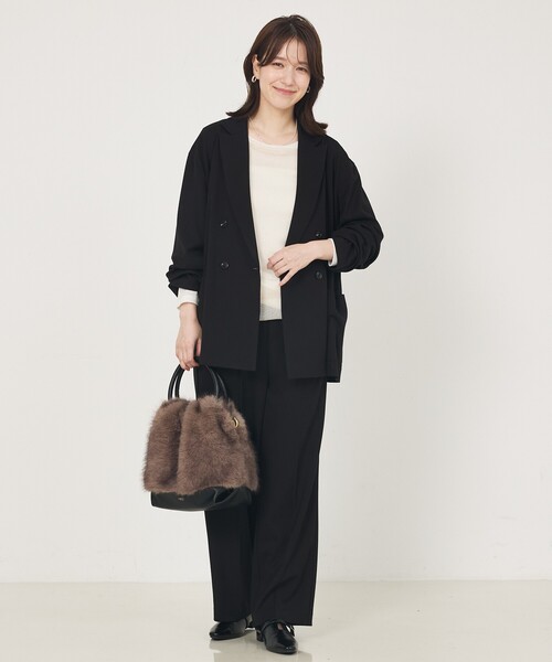 abahouse mavie（アバハウスマヴィ）の「【セットアップ対応】TRストレッチタックセミワイドパンツ（その他パンツ・レディース・ブラック/ベージュ・36/38/40）」の10枚目の写真