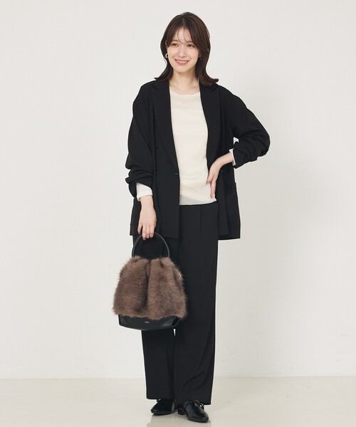 abahouse mavie（アバハウスマヴィ）の「【セットアップ対応】TRストレッチタックセミワイドパンツ（その他パンツ・レディース・ブラック/ベージュ・36/38/40）」の11枚目の写真