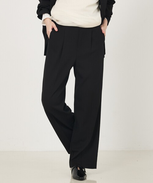 abahouse mavie（アバハウスマヴィ）の「【セットアップ対応】TRストレッチタックセミワイドパンツ（その他パンツ・レディース・ブラック/ベージュ・36/38/40）」の12枚目の写真