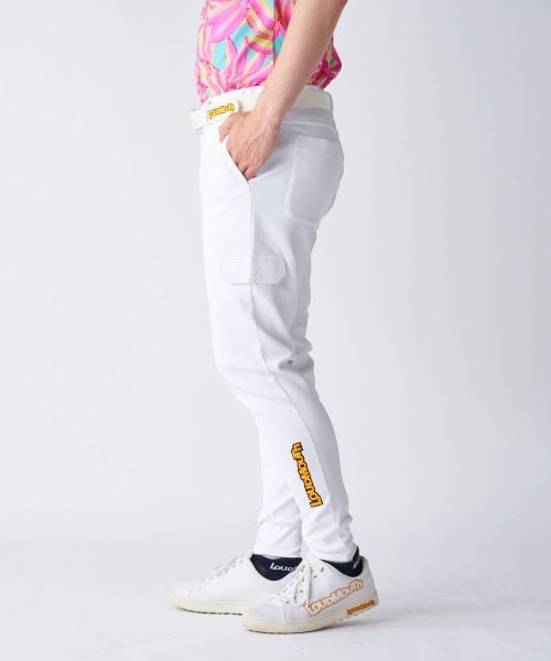 新品未使用　LOUDMOUTH レディース ゴルフパンツ ホワイト LOUDMOUTH ラウドマウス ゴルフウェア ワンポイント ロゴ UVカット