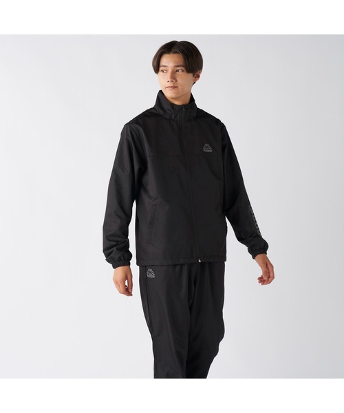 Kappa(カッパ)の「Kappa カッパ ブランド ワンポイント ロゴ 裏メッシュ トラックジャケット ウィンドブレーカー(ブルゾン・メンズ・ブラック/ネイビー・L/M/LL)」の4枚目の写真